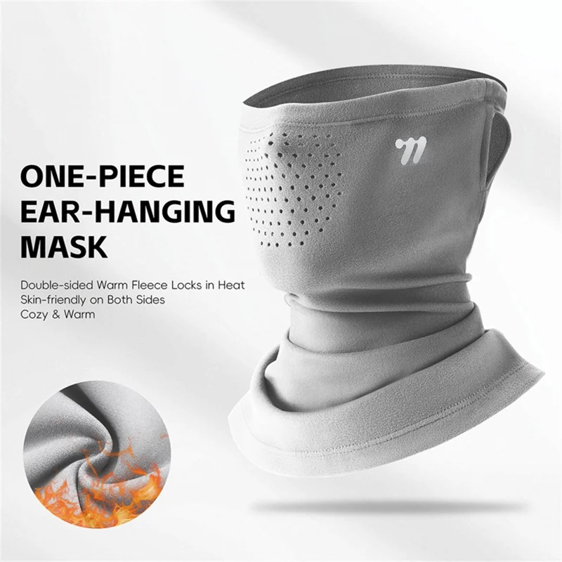WEST BIKING YP0201478 Winter Cycling Face Mask with Ear Loop Windproof Neck Gaiter for Outdoor Sports - Light Grey