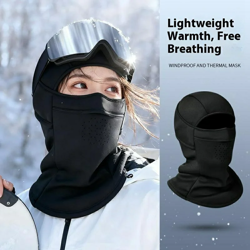 DTJ59 Winter Ski Face Mask for Men Women Outdoor Cycling Breathable Balaclava Fleece Lined Windproof Neck Gaiter