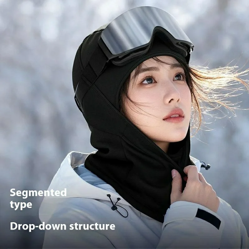DTJ59 Winter Ski Face Mask for Men Women Outdoor Cycling Breathable Balaclava Fleece Lined Windproof Neck Gaiter