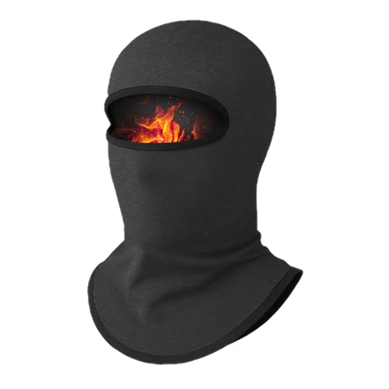 Cycling Face Mask Full Face Coverage Autumn Winter Thermal Neck Gaiter Balaclava for Skiing - Linen Black