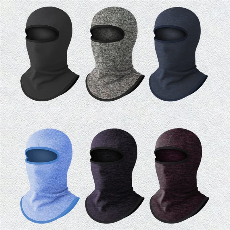 Cycling Face Mask Full Face Coverage Autumn Winter Thermal Neck Gaiter Balaclava for Skiing - Linen Black
