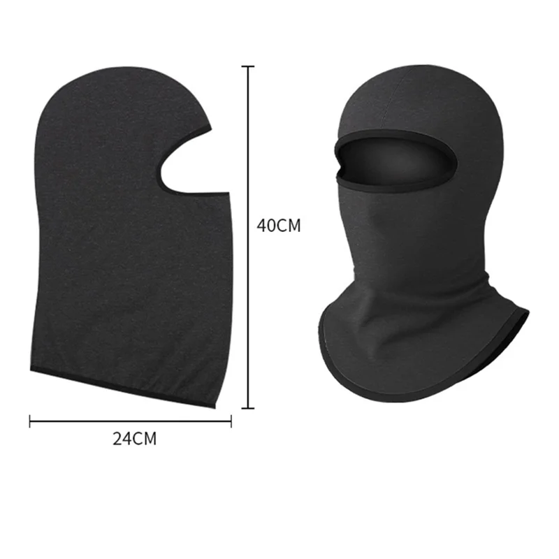 Cycling Face Mask Full Face Coverage Autumn Winter Thermal Neck Gaiter Balaclava for Skiing - Linen Black