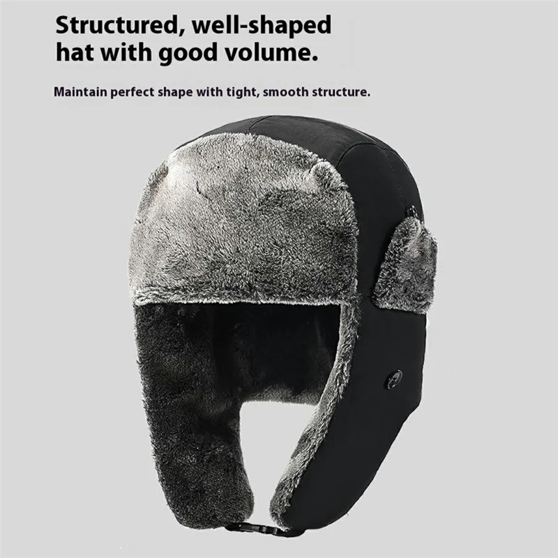 Winter Oorwarmers Hoed met Fleece Voering Dikke Warme Fiets Oorbescherming Pet Buiten Winddicht Ski Aviator Hoed - Donkerblauw