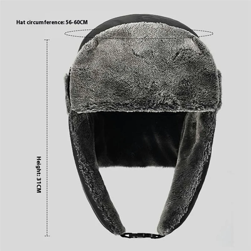 Winter Oorwarmers Hoed met Fleece Voering Dikke Warme Fiets Oorbescherming Pet Buiten Winddicht Ski Aviator Hoed - Donkerblauw