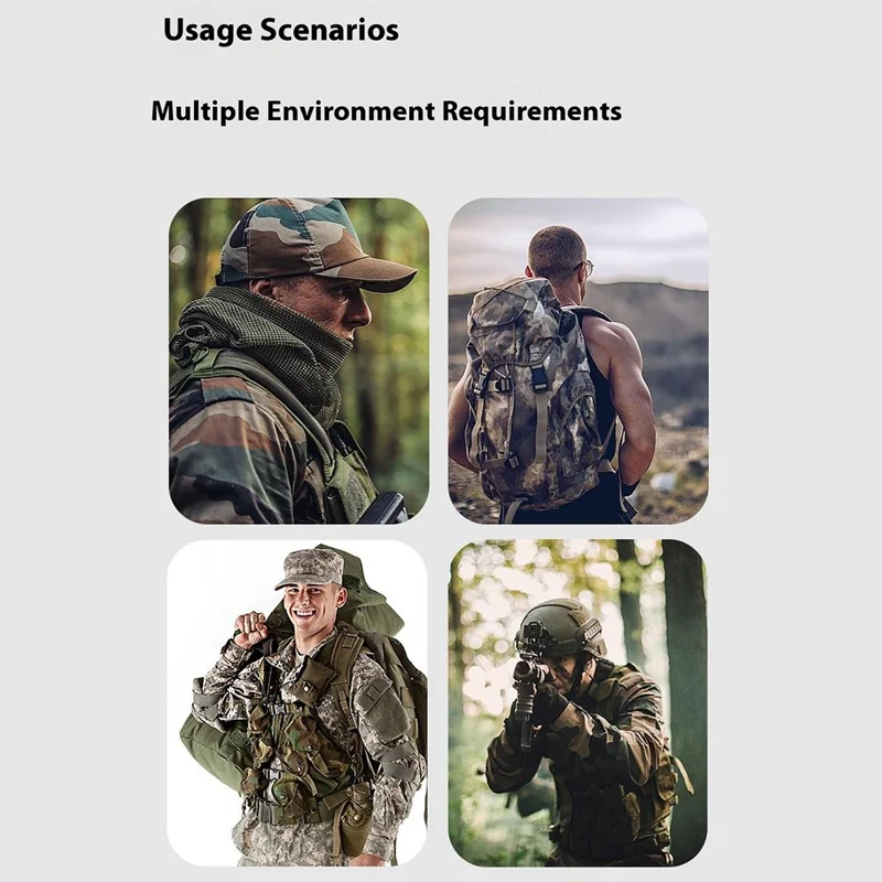 Outdoor Tactical Nylon Webbing Backpack Carabiner 3-Ring D-Ring Keychain Hook for Camping / Hiking - Khaki