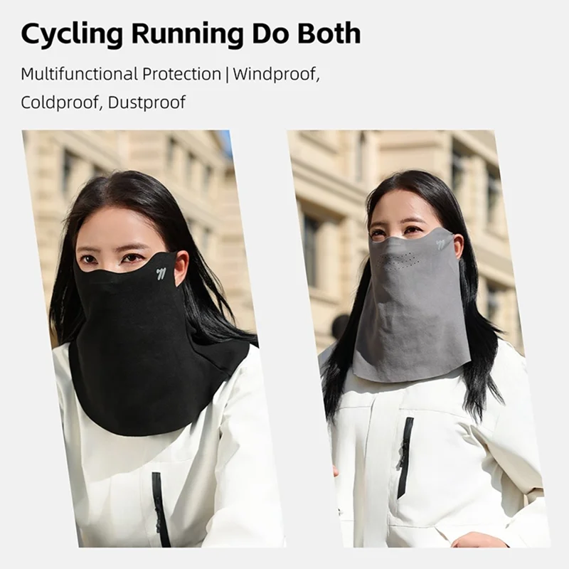 WEST BIKING YP0201477 قناع الوجه الشتوي المضاد للرياح، واقي للرقبة للدراجات، بالاكلافا ببطانة من الصوف للرياضة في الأماكن المفتوحة - رمادي غامق