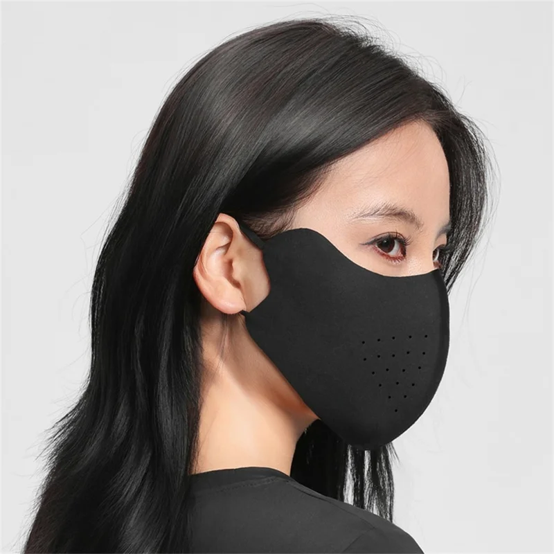 WEST BIKING YP0201476 Winter Cycling Face Mask Soft Skin-Friendly Ear-Loop Mask Sun Protection 3D Elastic Face Cover - Black