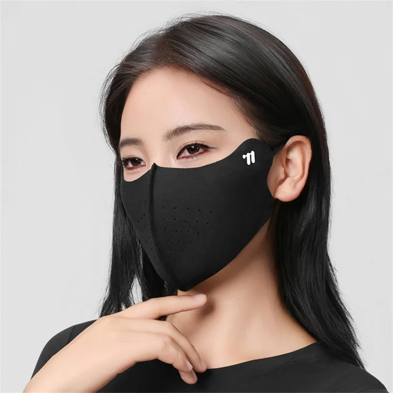 WEST BIKING YP0201476 Winter Cycling Face Mask Soft Skin-Friendly Ear-Loop Mask Sun Protection 3D Elastic Face Cover - Black
