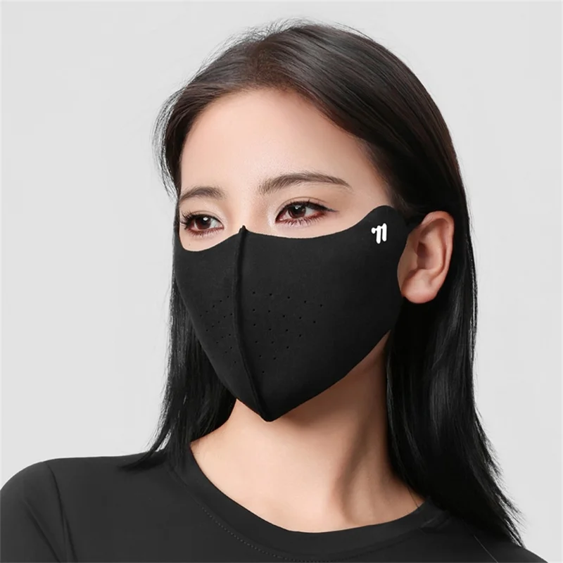 WEST BIKING YP0201476 Winter Cycling Face Mask Soft Skin-Friendly Ear-Loop Mask Sun Protection 3D Elastic Face Cover - Black