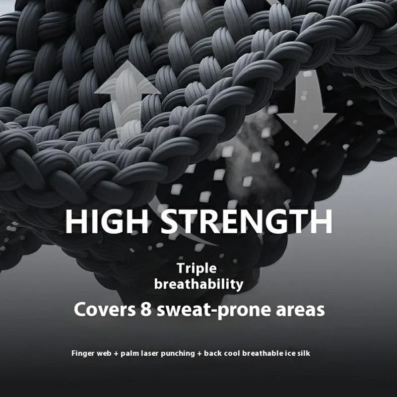 GOLOVEJOY Size L UPF50+ Shock Absorbing Gloves Breathable Mesh Half Finger Mittens for Road Bike  /  Motorcycle - Black