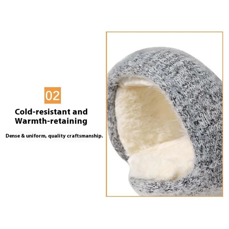 Folding Mohair Earmuffs Winter Ear Protection for Skiing Skating Cycling Windproof Ear Warmers - Dark Grey