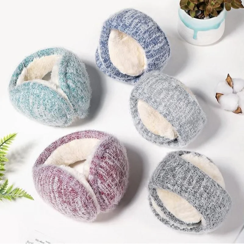 Folding Mohair Earmuffs Winter Ear Protection for Skiing Skating Cycling Windproof Ear Warmers - Dark Grey