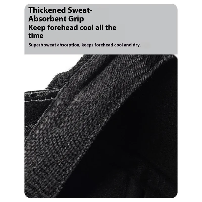 PU Leather Outdoor Warm Hat for Men Autumn Winter Baseball Cap with Ear Flaps - Black