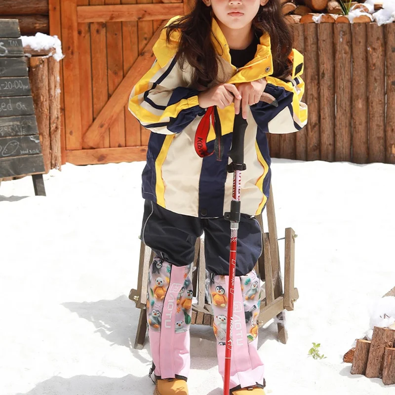 AOTU AT8009 For Children Outdoor Hiking Gaiters Cartoon Animal Pattern Anti Sand Snow Boot Covers - Cat