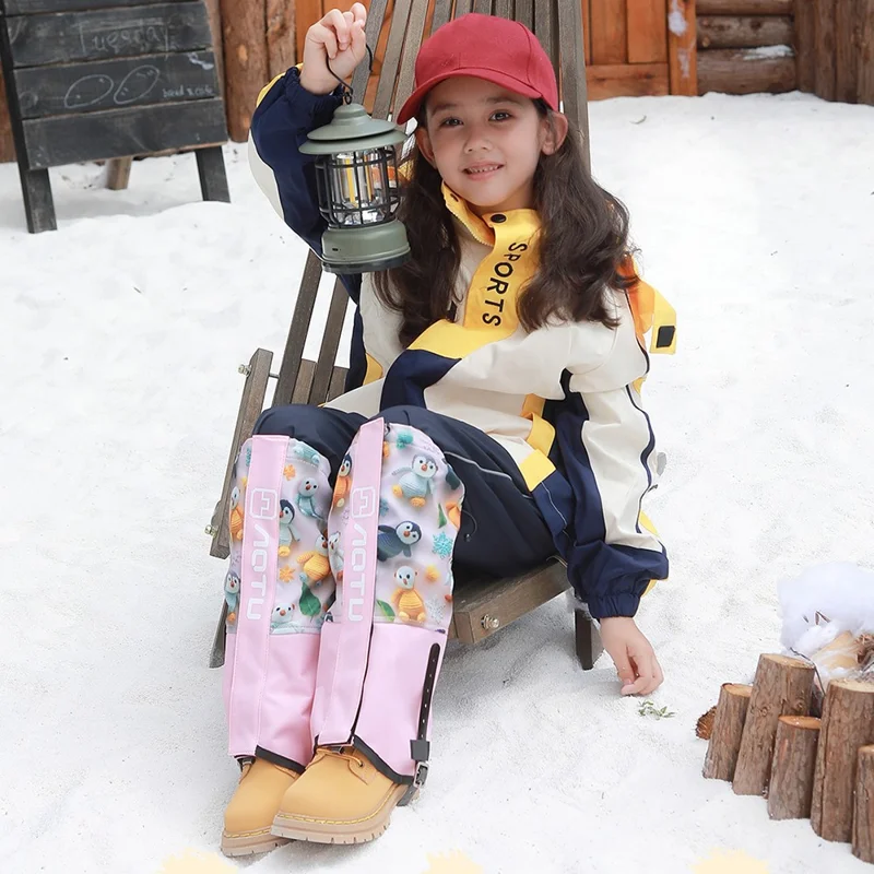 AOTU AT8009 For Children Outdoor Hiking Gaiters Cartoon Animal Pattern Anti Sand Snow Boot Covers - Cat