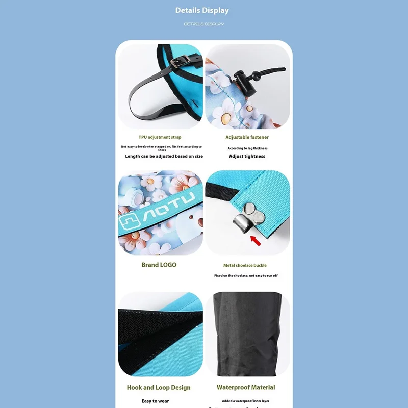 AOTU AT8009 For Children Outdoor Hiking Gaiters Cartoon Animal Pattern Anti Sand Snow Boot Covers - Cat