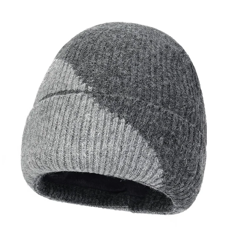 3Pcs / Set Winter Windproof Knitted Gloves Elastic Beanie Hat and Neck Warmer for Outdoor Skiing Cycling - Light Grey