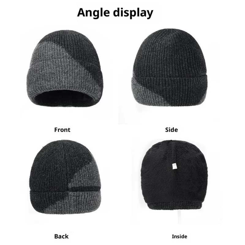 3Pcs / Set Winter Windproof Knitted Gloves Elastic Beanie Hat and Neck Warmer for Outdoor Skiing Cycling - Light Grey