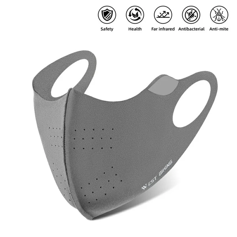 WEST BIKING YP0201475 3D Breathable Face Mask for Winter Cycling Windproof Reflective Face Cover - Dark Grey