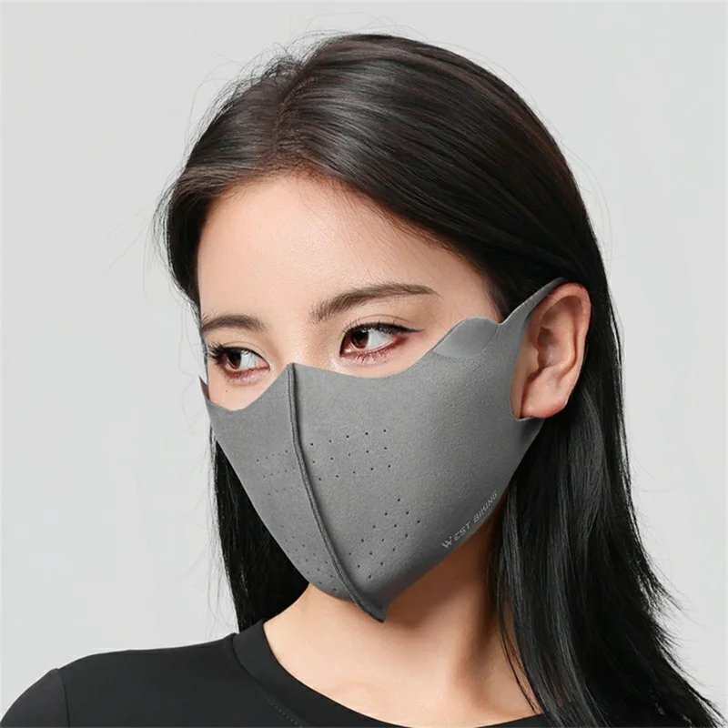 WEST BIKING YP0201475 3D Breathable Face Mask for Winter Cycling Windproof Reflective Face Cover - Dark Grey