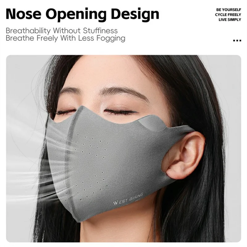 WEST BIKING YP0201475 3D Breathable Face Mask for Winter Cycling Windproof Reflective Face Cover - Dark Grey
