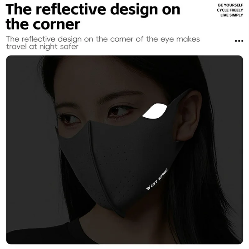 WEST BIKING YP0201475 3D Breathable Face Mask for Winter Cycling Windproof Reflective Face Cover - Dark Grey