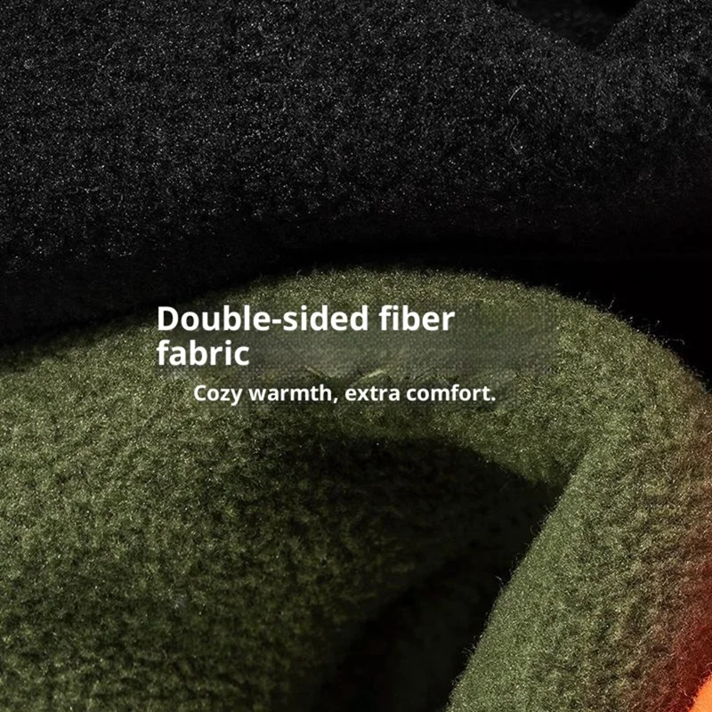 ROCKBROS 3 in 1 Muts met Verstelbare Trekkoord Winter Halswarmer Thermische Gezichtsmasker voor Buitensporten, 11240020 M012 - Zwart