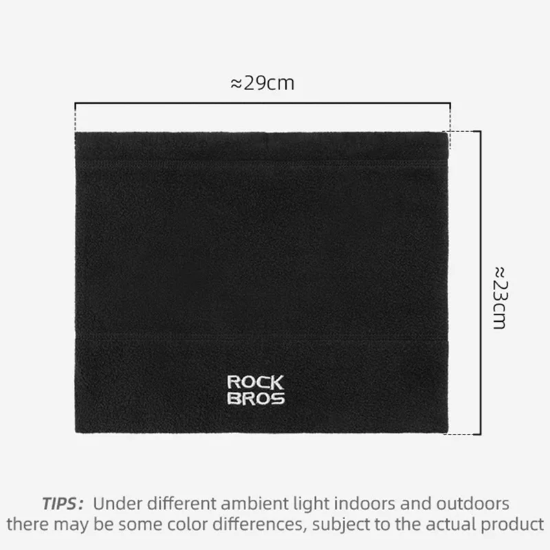 ROCKBROS 3 in 1 Muts met Verstelbare Trekkoord Winter Halswarmer Thermische Gezichtsmasker voor Buitensporten, 11240020 M012 - Zwart