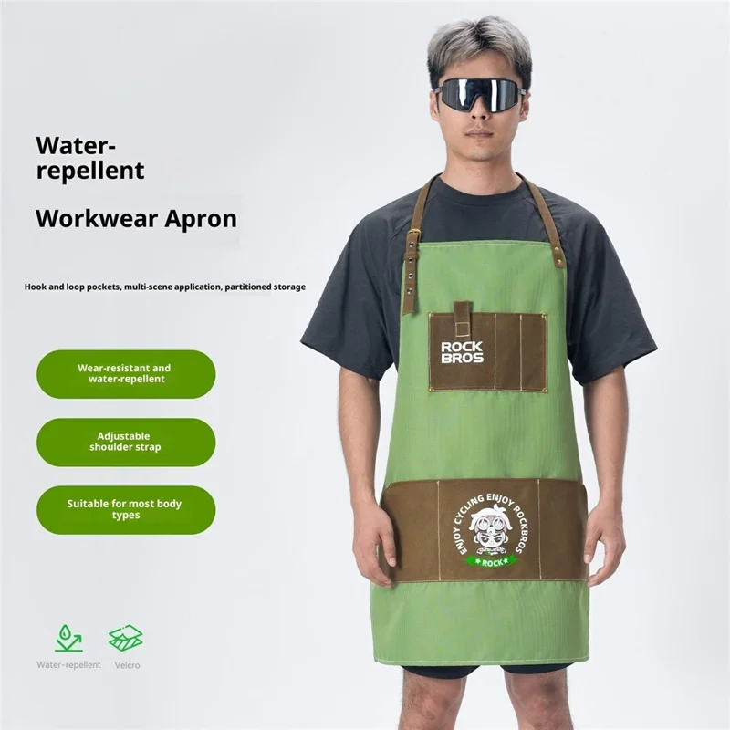 ROCKBROS Grembiule da Lavoro con Tasche Multiple Impermeabile per Cucina e Pulizia
