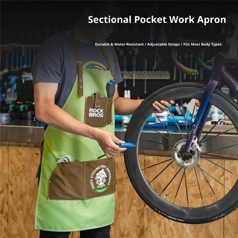 ROCKBROS Grembiule da Lavoro con Tasche Multiple Impermeabile per Cucina e Pulizia