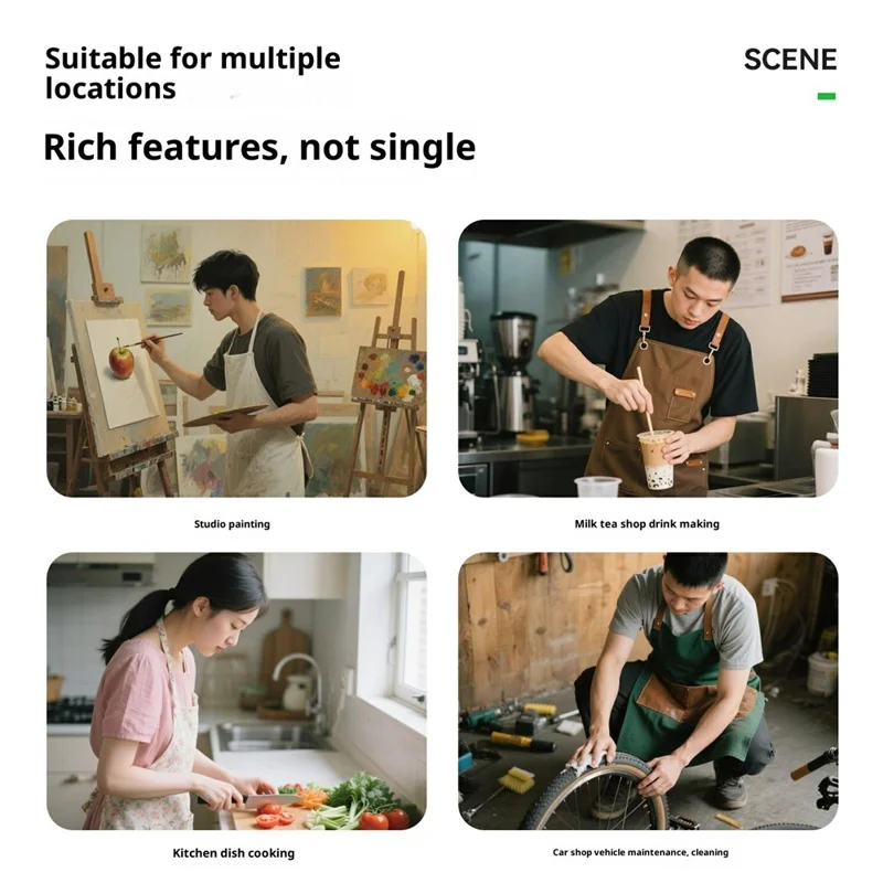 ROCKBROS Grembiule da Lavoro con Tasche Multiple Impermeabile per Cucina e Pulizia