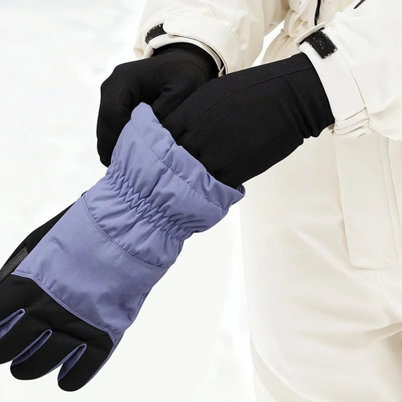 Guanti antivento DB76 per sci invernale, ciclismo, dita pieghevoli, touch screen, antiscivolo, dita intere - Nero S