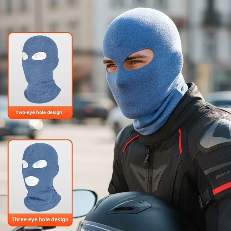 Outdoor Thermal Fleece Balaclava Windproof Neck Warmer Helmet Liner Seamless Thickened Ski Face Mask - DR-2K-01 Black