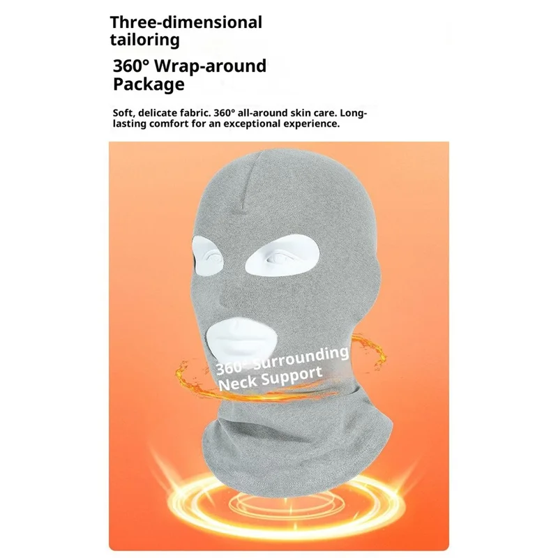 Outdoor Thermal Fleece Balaclava Windproof Neck Warmer Helmet Liner Seamless Thickened Ski Face Mask - DR-2K-01 Black