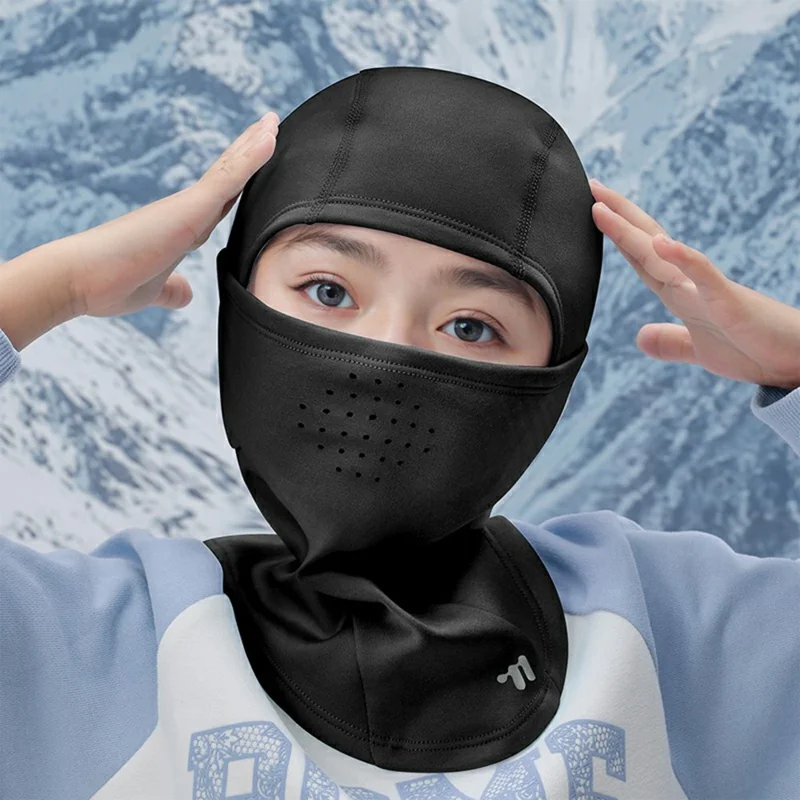 WEST BIKING YP0201486 Kinderwetterschutzmaske Warm Elastischer Kopf Gesichtsschutz Atmungsaktiv für Radfahren Skifahren - Schwarz