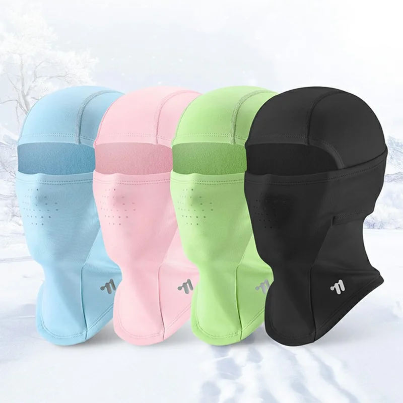 WEST BIKING YP0201486 Kinderwetterschutzmaske Warm Elastischer Kopf Gesichtsschutz Atmungsaktiv für Radfahren Skifahren - Schwarz