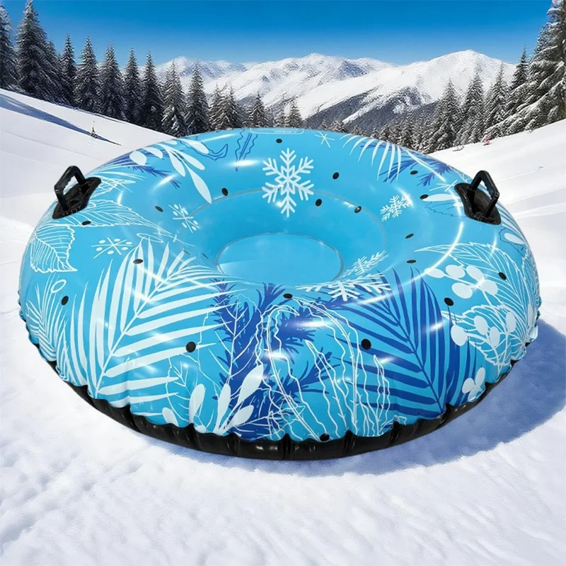Inflatable Snow Tube Sledge PVC Sledding Tube with Handle Anti Rollover for Winter Outdoor Toy