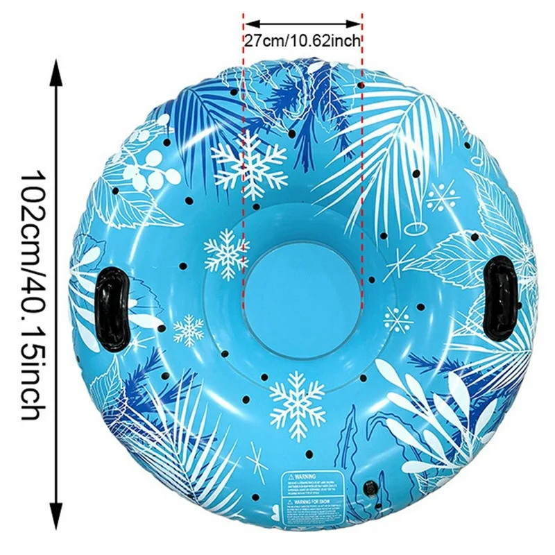 Inflatable Snow Tube Sledge PVC Sledding Tube with Handle Anti Rollover for Winter Outdoor Toy