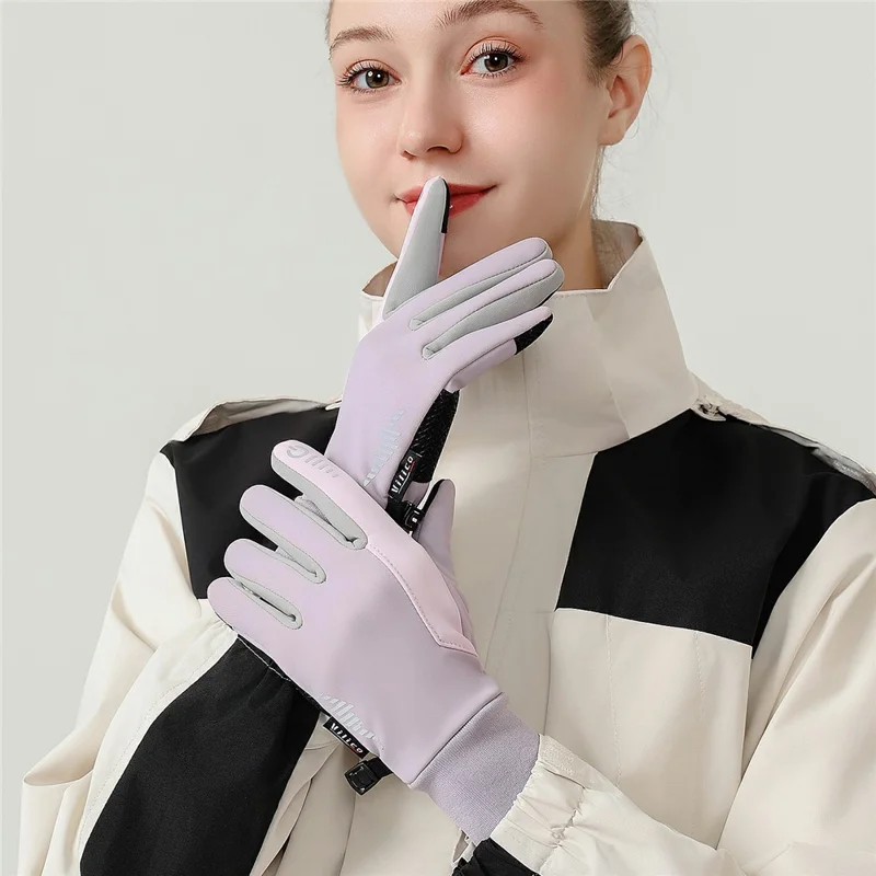 VILICO A0107 1 пара зимних перчаток с флисовой подкладкой, теплые, с сенсорным экраном, для использования на открытом воздухе, велоспорта, водонепроницаемые, с противоскользящим покрытием, с отражающими элементами - S / Черный