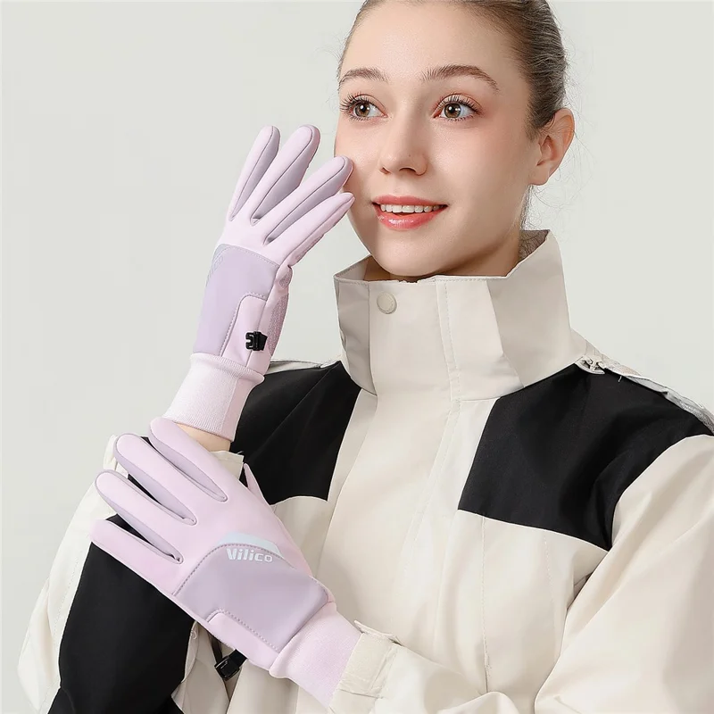 VILICO A0155 1 Para Rękawiczek Zimowych Dotykowych do Jazdy Rowerem na Otwartym Powietrzu, Fleece, Ciepłe, Termoizolacyjne, Wodoodporne – S / Czarny