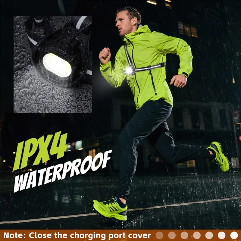 WEST BIKING YP0701499 Éclairage de course et de cyclisme Lumière de poitrine Avertissement 500 Lumens Angle Ajustable - Noir