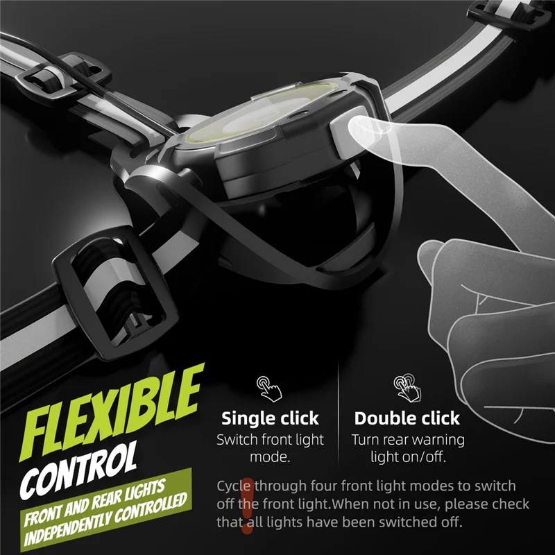 WEST BIKING YP0701499 Éclairage de course et de cyclisme Lumière de poitrine Avertissement 500 Lumens Angle Ajustable - Noir