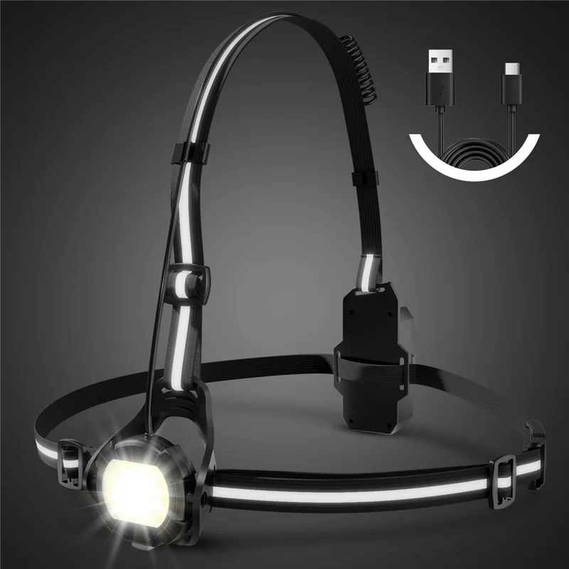 WEST BIKING YP0701499 Éclairage de course et de cyclisme Lumière de poitrine Avertissement 500 Lumens Angle Ajustable - Noir