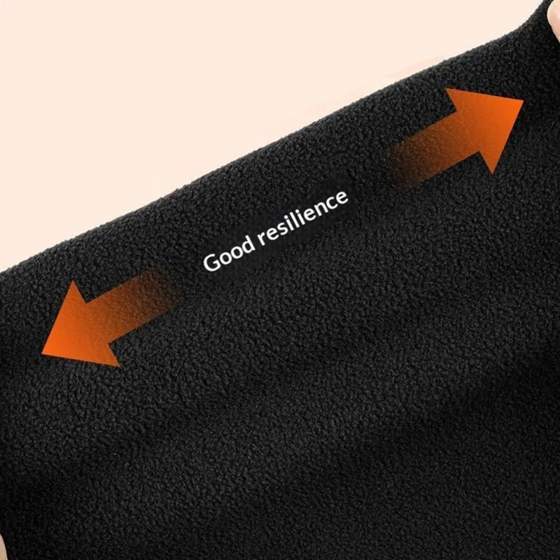 Vinter Dobbeltlaget Fleece Helsigt Halsvarmer til Cykling og Skiløb, Vindtæt Hjelmfor, Termisk Balaclava - Sort