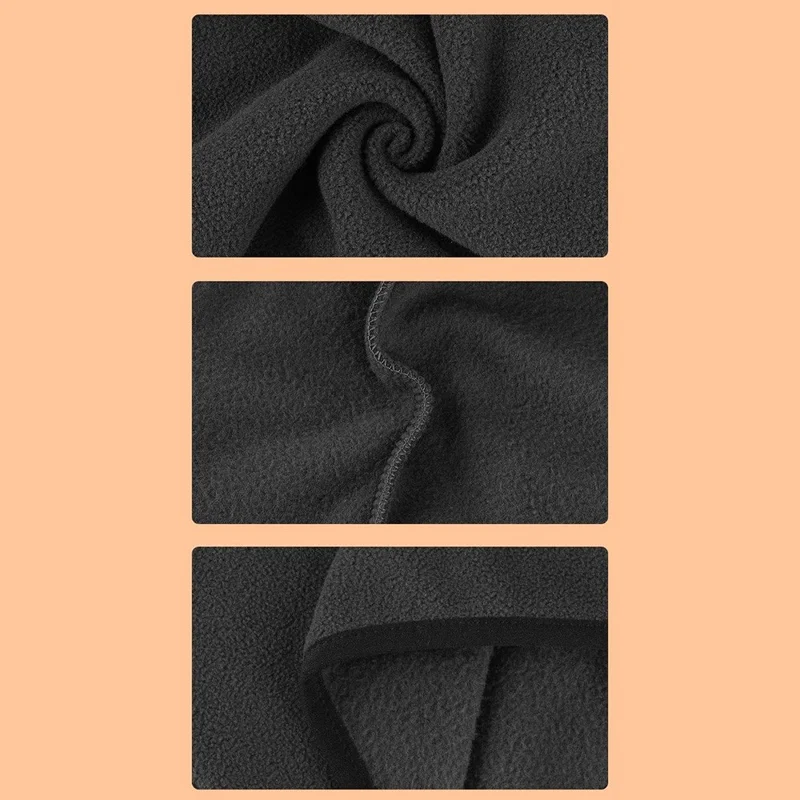 Vinter Dobbeltlaget Fleece Helsigt Halsvarmer til Cykling og Skiløb, Vindtæt Hjelmfor, Termisk Balaclava - Sort