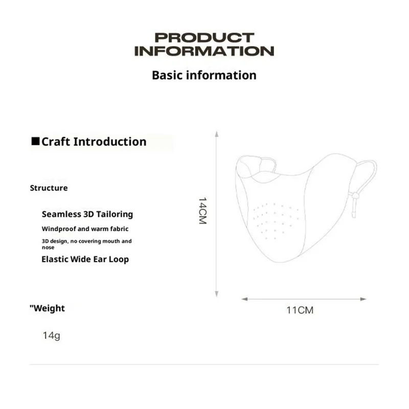 DKZ43 Winter Warm Face Mask voor Heren Dames Ademend 3D Naadloos Winddichte Fietsscherm - Koffie