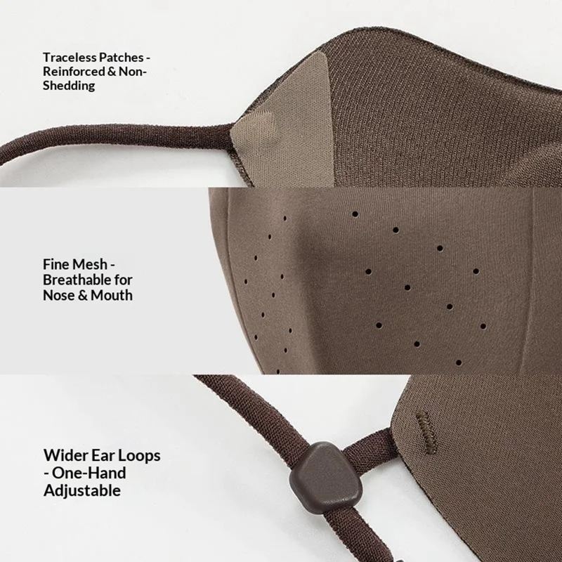 DKZ43 Winter Warm Face Mask voor Heren Dames Ademend 3D Naadloos Winddichte Fietsscherm - Koffie