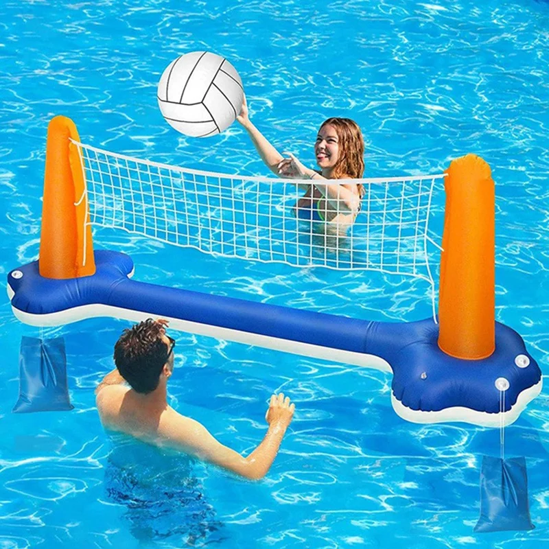PVC Inflatable Basketball and Volleyball Stand for Kids Pool Interactive Entertainment Throwing Game Gift