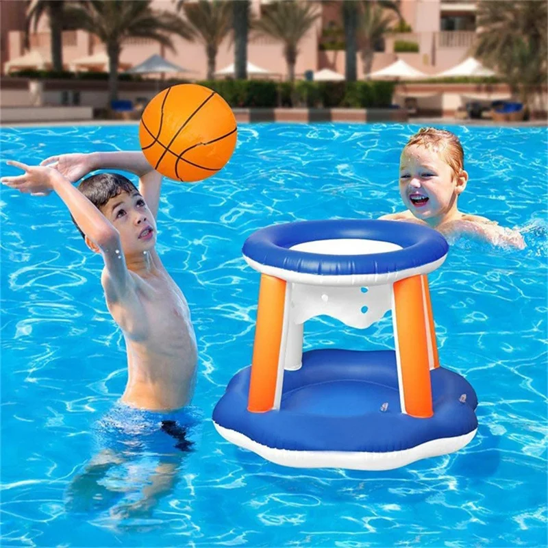 PVC Inflatable Basketball and Volleyball Stand for Kids Pool Interactive Entertainment Throwing Game Gift