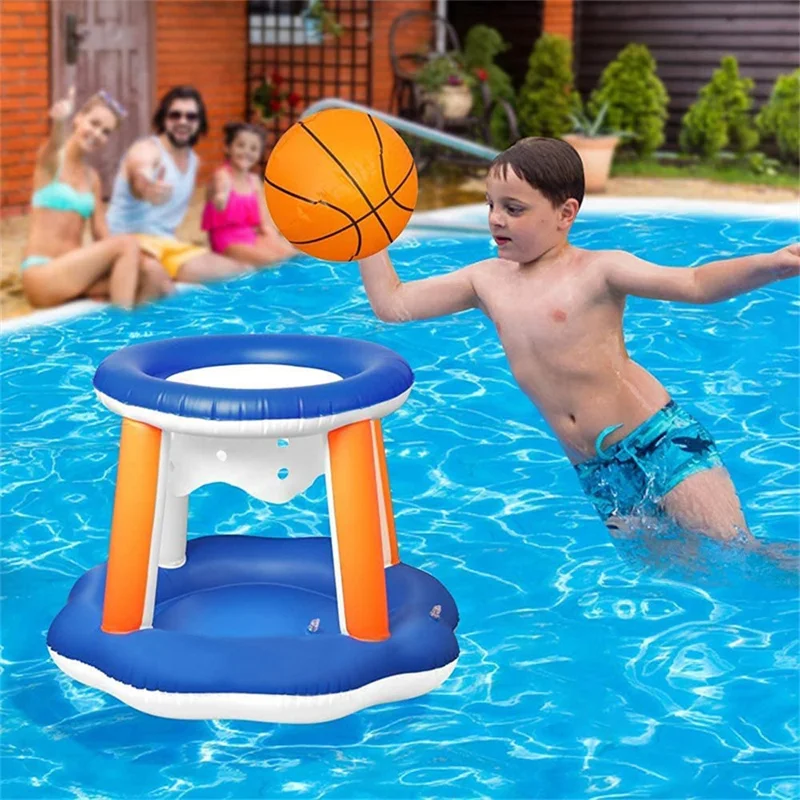 PVC Inflatable Basketball and Volleyball Stand for Kids Pool Interactive Entertainment Throwing Game Gift